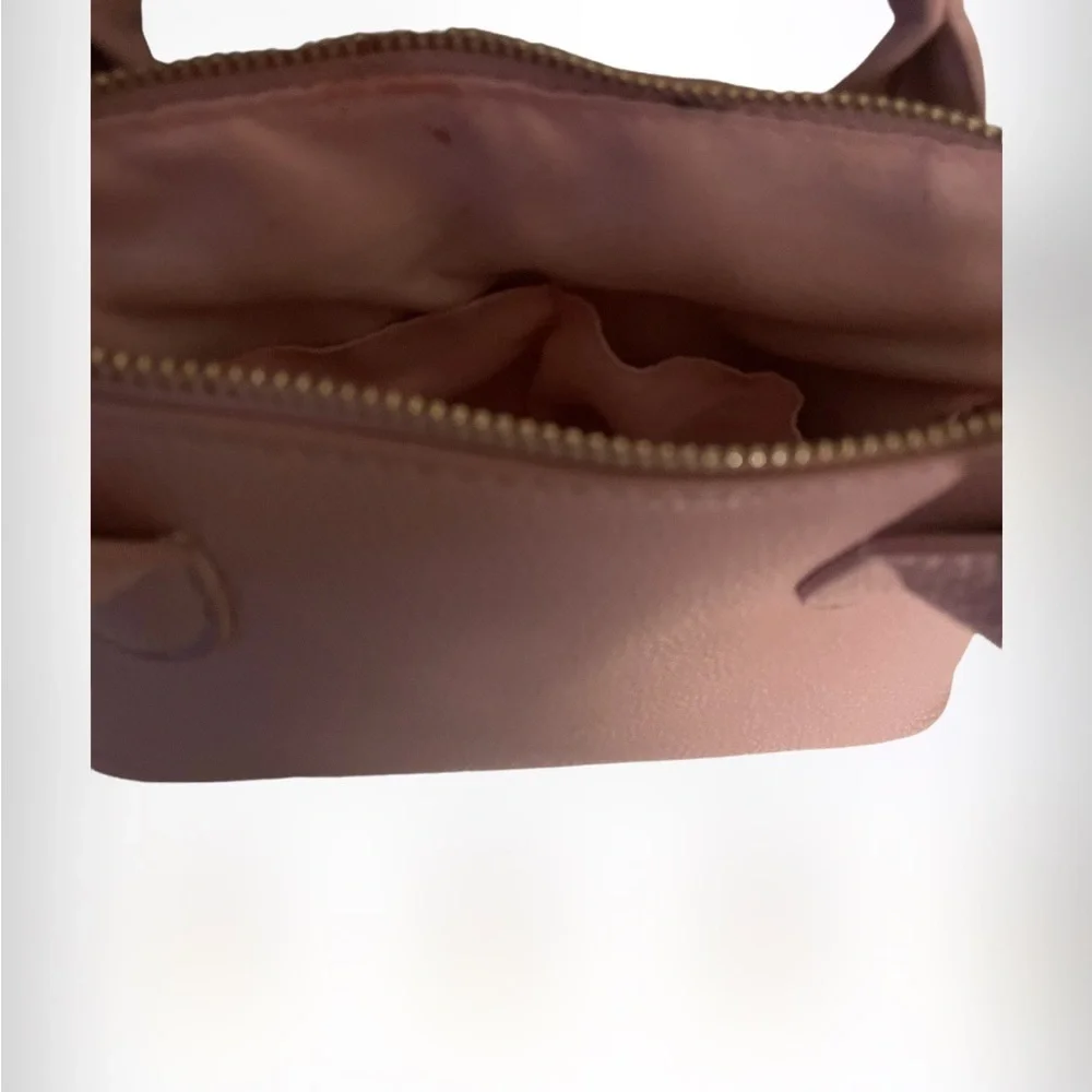 BEBE dusty pink satchel stamped crossbody bag